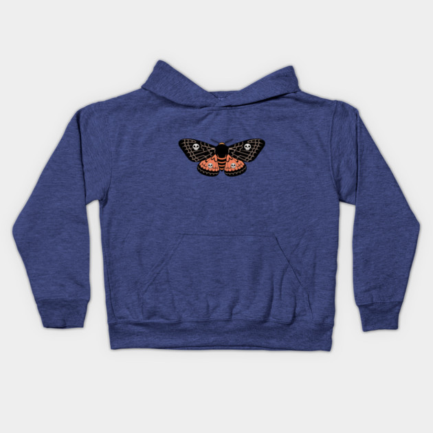 Death’s-Head Moth with Skulls and Gothic Wings Kids Hoodie by BirdsnStuff