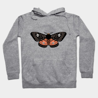 Death’s-Head Moth with Skulls and Gothic Wings Hoodie