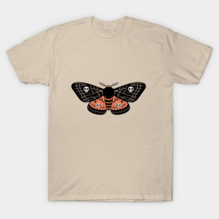 Death’s-Head Moth with Skulls and Gothic Wings T-Shirt
