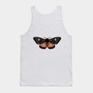 Death’s-Head Moth with Skulls and Gothic Wings Tank Top