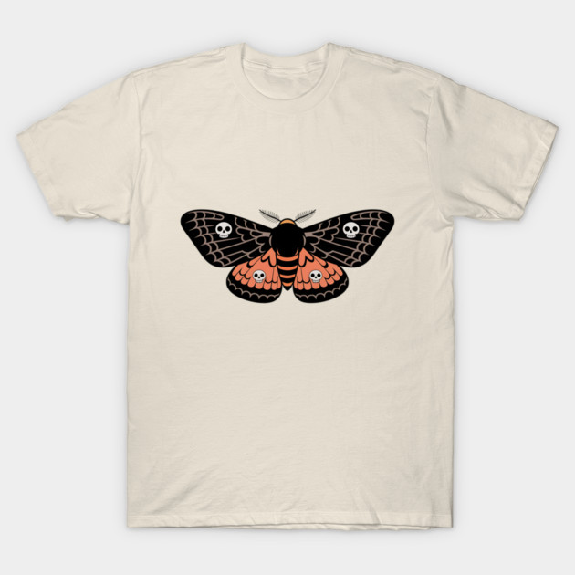 Death’s-Head Moth with Skulls and Gothic Wings T-Shirt by BirdsnStuff