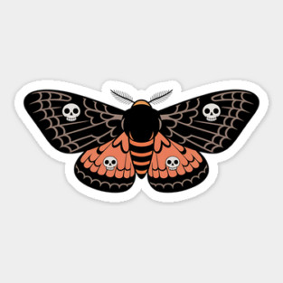 Death’s-Head Moth with Skulls and Gothic Wings Sticker