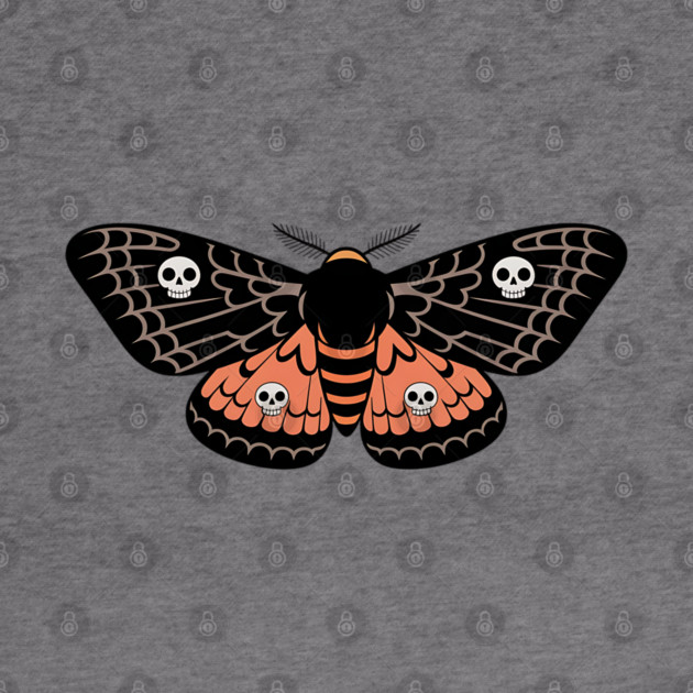 Death’s-Head Moth with Skulls and Gothic Wings by BirdsnStuff