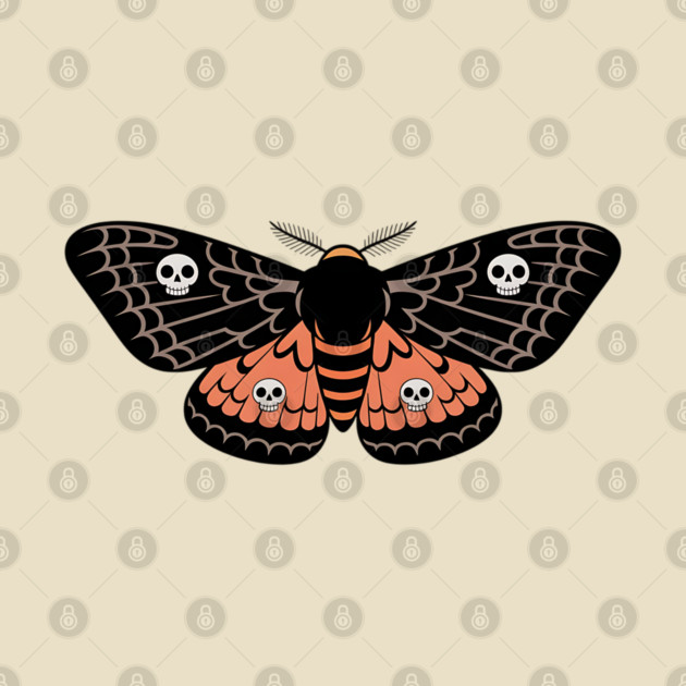 Death’s-Head Moth with Skulls and Gothic Wings by BirdsnStuff