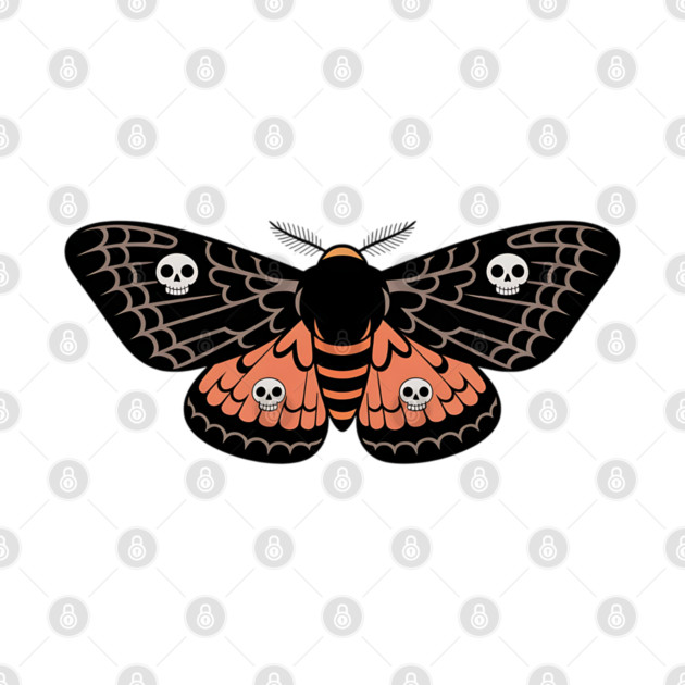 Death’s-Head Moth with Skulls and Gothic Wings by BirdsnStuff