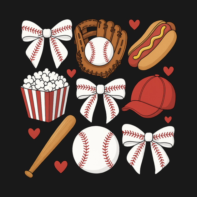 Coquette Baseball Bow | Cute Game Day Gift for Girls, Cheer Moms & Baseball Mamas by ArtistTee ⭐⭐⭐⭐⭐
