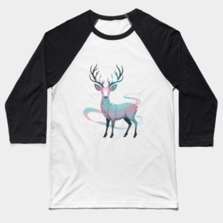 Fantasy Spirit Deer with Mystical Energy Baseball T-Shirt