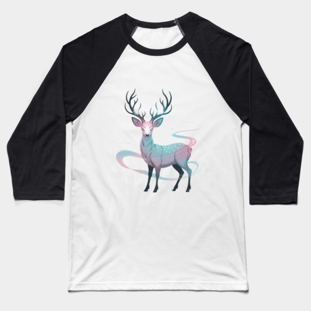 Fantasy Spirit Deer with Mystical Energy Baseball T-Shirt by BirdsnStuff