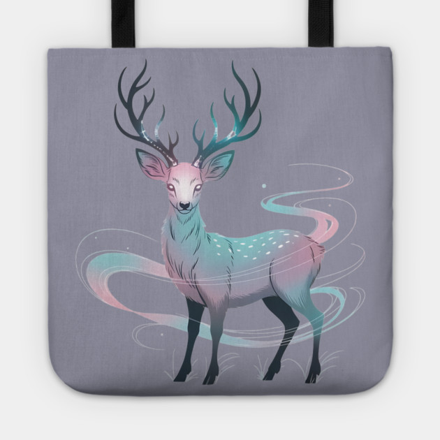 Fantasy Spirit Deer with Mystical Energy Tote by BirdsnStuff