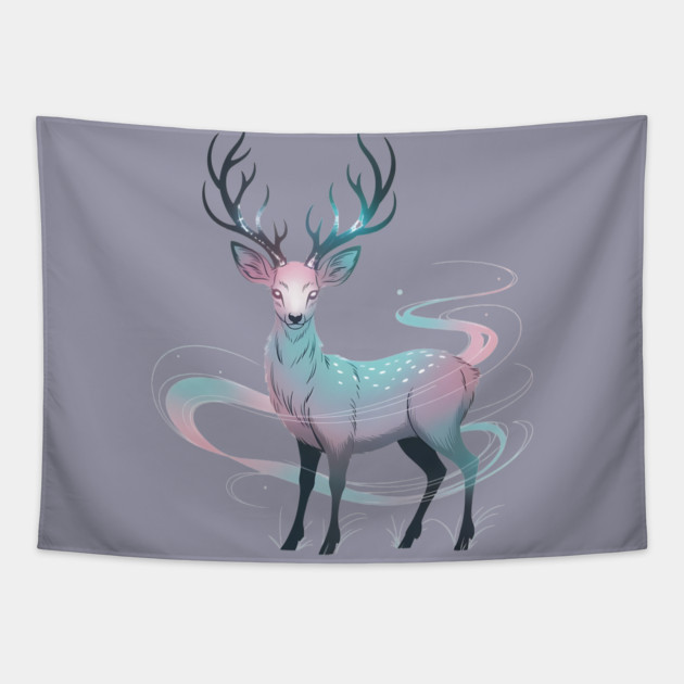 Fantasy Spirit Deer with Mystical Energy Tapestry by BirdsnStuff
