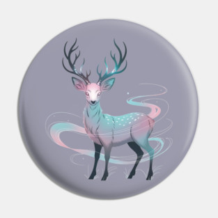 Fantasy Spirit Deer with Mystical Energy Pin