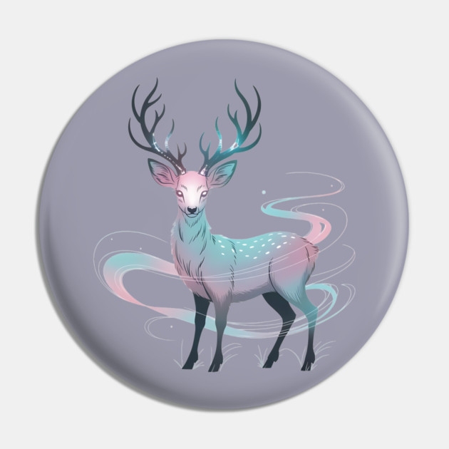 Fantasy Spirit Deer with Mystical Energy Pin by BirdsnStuff