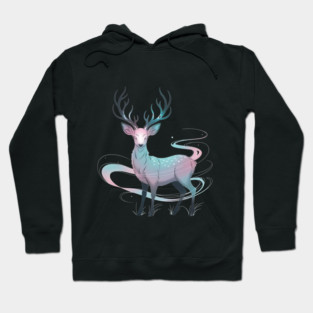 Fantasy Spirit Deer with Mystical Energy Hoodie