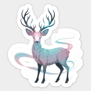 Fantasy Spirit Deer with Mystical Energy Sticker