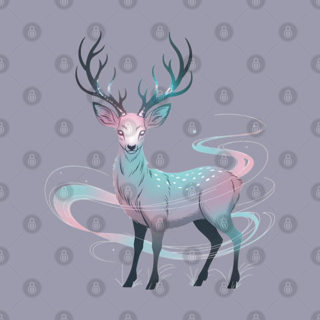 Fantasy Spirit Deer with Mystical Energy by BirdsnStuff