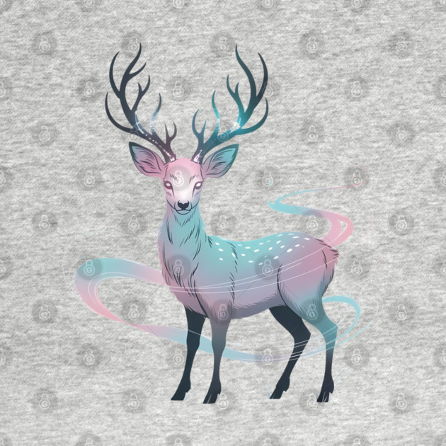 Fantasy Spirit Deer with Mystical Energy by BirdsnStuff