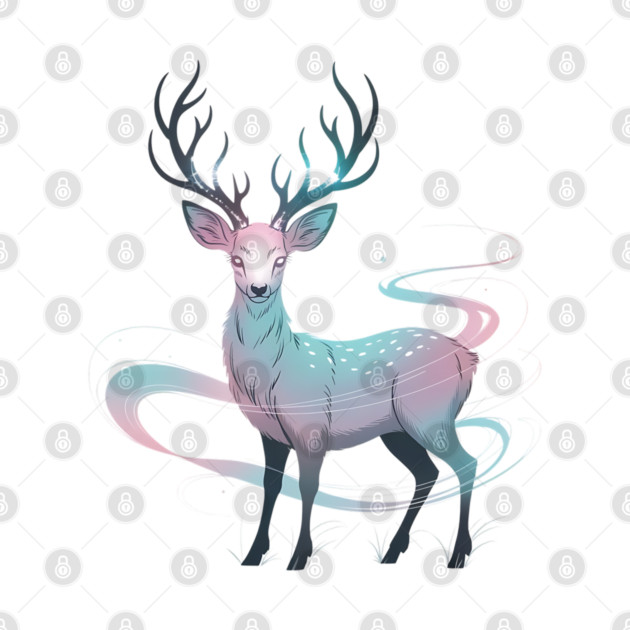 Fantasy Spirit Deer with Mystical Energy by BirdsnStuff