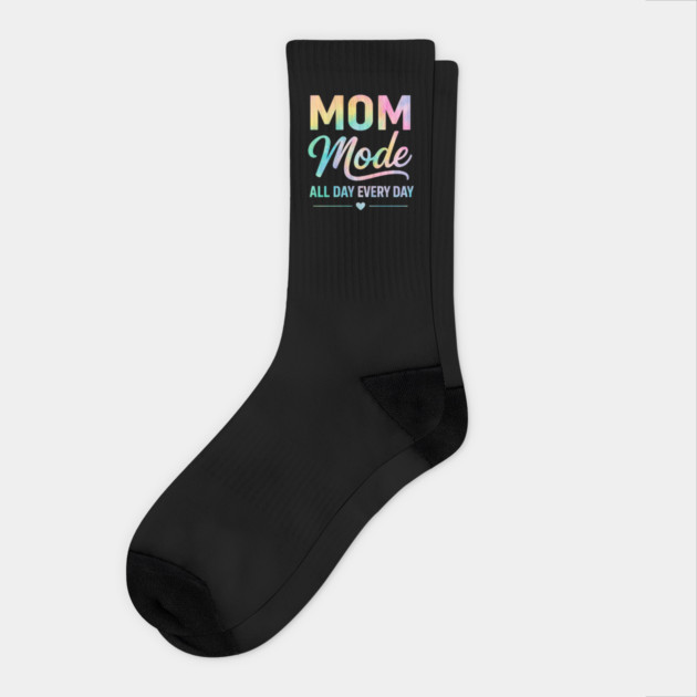 Mom Mode All Day Every Day | Mother Life Floral Quote for Mother’s Day Socks by ArtistTee ⭐⭐⭐⭐⭐