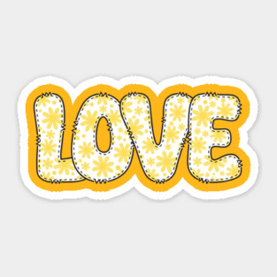 Love - Yellow Daisies Sticker