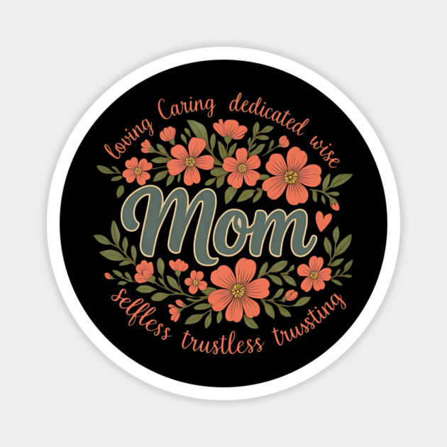 She is Mom | Boho Floral Mother’s Day Gift for Loving, Caring, Dedicated Mamas Magnet by ArtistTee ⭐⭐⭐⭐⭐