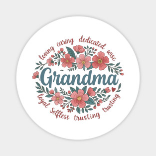 Floral Grandma Boho Style | Loving, Caring, Wise Gift for Mother’s Day Magnet