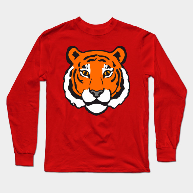 Fierce Focus – Bold Tiger Face Long Sleeve T-Shirt by DonWillisJrArt