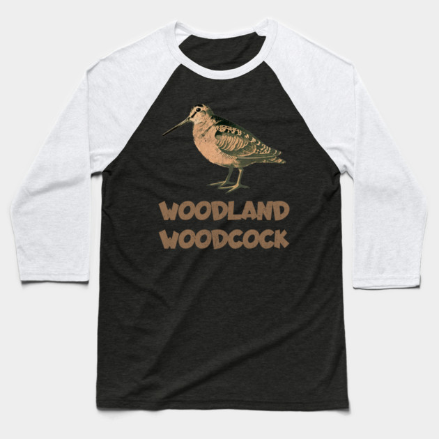 Woodland Woodcock Baseball T-Shirt by DonWillisJrArt