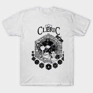RPG Class Series: Cleric - Black Version T-Shirt