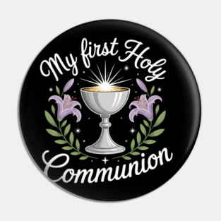 My First Holy Communion - Chalice Lilies Symbolic Pin
