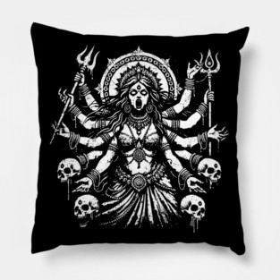 Kali Hindu Goddess Design – Dark Divine Feminine Spiritual Gift for Occult & Mythology Lovers Pillow