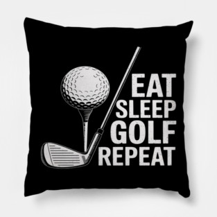 Eat Sleep Golf Repeat Pillow