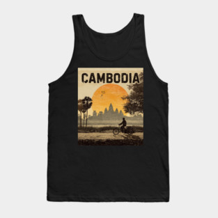 A Vintage Illustration of Cambodia Tank Top
