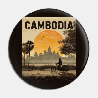 A Vintage Illustration of Cambodia Pin