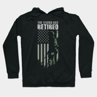 The Legend Has Retired T-shirt Funny Army Retirement Vintage Gift Hoodie