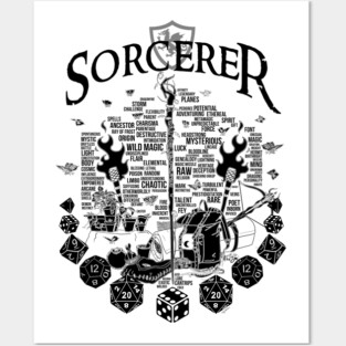 RPG Class Series: Sorcerer - Black Version Posters and Art