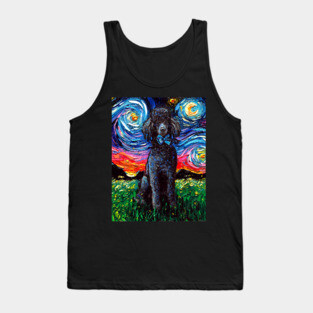 Black Poodle Night Tank Top