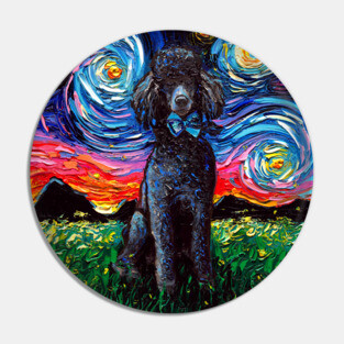 Black Poodle Night Pin