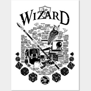 RPG Class Series: Wizard - Black Version Posters and Art
