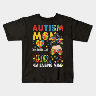 Autism Mom Tee - Raising My Superhero Design Kids T-Shirt