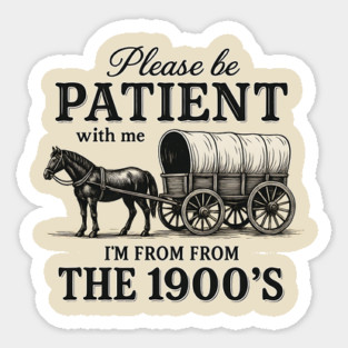 Please Be Patient with Me I'm from the 1900s – Funny Retro Vintage Quote Magnet