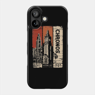 Chronos – Time Travel Aesthetic Vintage Clock Tower Poster Phone Case