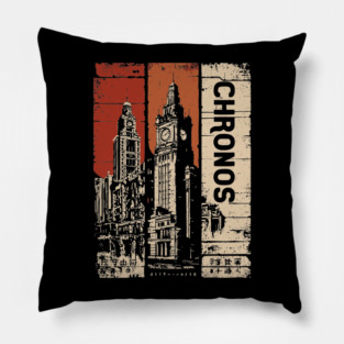 Chronos – Time Travel Aesthetic Vintage Clock Tower Poster Pillow