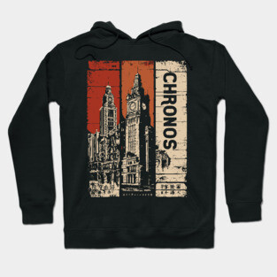 Chronos – Time Travel Aesthetic Vintage Clock Tower Poster Hoodie