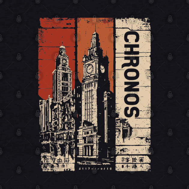 Chronos – Time Travel Aesthetic Vintage Clock Tower Poster by TuncGK