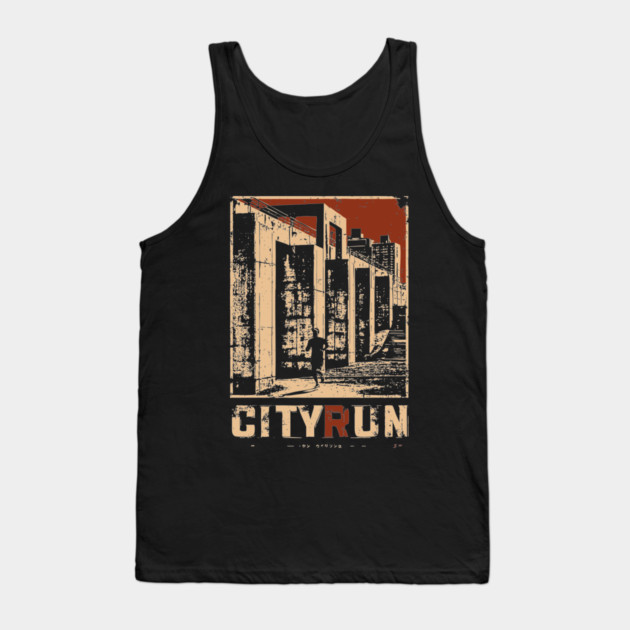 City Run – Futuristic Urban Escape Cyberpunk Poster Tank Top by TuncGK