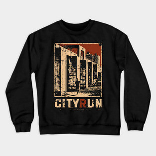 City Run – Futuristic Urban Escape Cyberpunk Poster Crewneck Sweatshirt