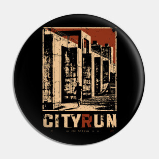 City Run – Futuristic Urban Escape Cyberpunk Poster Pin