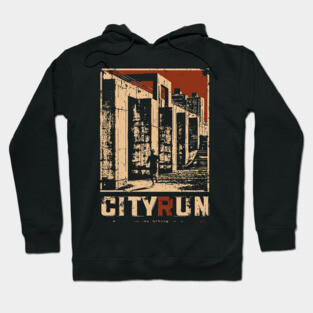 City Run – Futuristic Urban Escape Cyberpunk Poster Hoodie