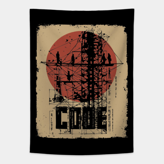 CODE – Abstract Hacker Philosophy Poster Tapestry by TuncGK