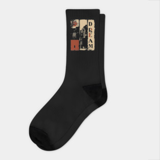 🖼️ DREAM – Surreal Vertical Typography Poster Socks